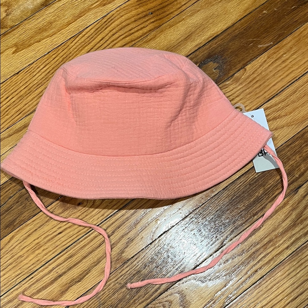 bp Coral Pink Bucket Hat with Chin Ties